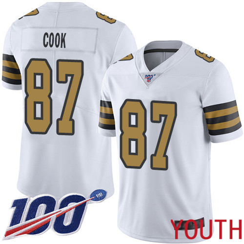 New Orleans Saints Limited White Youth Jared Cook Jersey NFL Football 87 100th Season Rush Vapor Untouchable Jersey